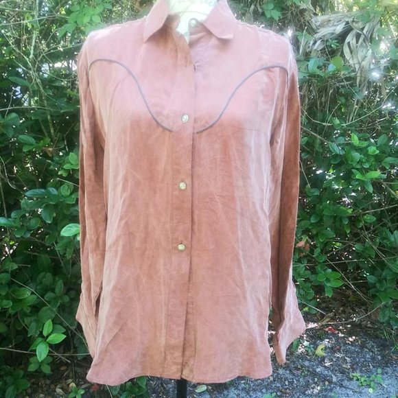 Prairie Fire Tops - Prairie Fire Western Rodeo Shirt Size Large Rust